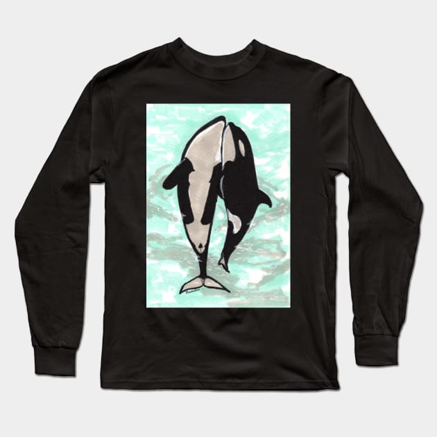 Killer whales Long Sleeve T-Shirt by Pendientera